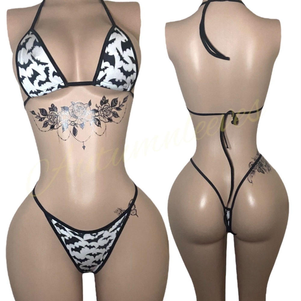 Black and White Bikini Set